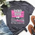 Retro Hop Sock 50S Rock Roll Party Pink Classic Girls Theme Bella Canvas T-shirt Heather Dark Grey