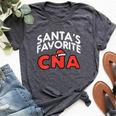 Santas Favorite Cna Medical Christmas Girl Nurse Pj Bella Canvas T-shirt Heather Dark Grey
