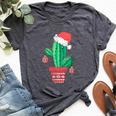 Santa's Hat Cactus Sweater Christmas Party Xmas Holidays Bella Canvas T-shirt Heather Dark Grey