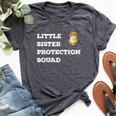Security Little Sister Protection Squad Boys Girls Bella Canvas T-shirt Heather Dark Grey