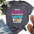 Sister Of Awesome Water Polo Player Sports Coach Graphic Bella Canvas T-shirt Heather Dark Grey