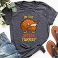 Sister Turkey Matching Family Group Thanksgiving Party Pj Bella Canvas T-shirt Heather Dark Grey