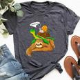 Sloth Turtle Snail Humor Cute Animal Lover Bella Canvas T-shirt Heather Dark Grey