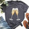 Sparkling Wine Champagne Glasses Toast D010-0645B Bella Canvas T-shirt Heather Dark Grey