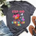 Step-Dad Of The Birthday Girl Donut Dab Birthday Bella Canvas T-shirt Heather Dark Grey