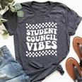 Student Council Vibes Retro Groovy School Student Council Bella Canvas T-shirt Heather Dark Grey