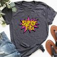 Super Auntie Spanish Titi Tia Superhero Bella Canvas T-shirt Heather Dark Grey