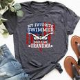 Swim Grandma Us American Flag Swimming Bella Canvas T-shirt Heather Dark Grey