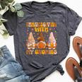 Thanksgiving With My Gnomies Happy Thanksgiving Gnome Fall Bella Canvas T-shirt Heather Dark Grey