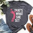 That's What She Set Pun For A Volleyball Girl Bella Canvas T-shirt Heather Dark Grey