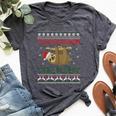 Tis The Season To Be Sleepy Cute Sloth Christmas Ugly Bella Canvas T-shirt Heather Dark Grey