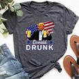 Trump 4Th Of July Drinking Presidents Donald Drunk Bella Canvas T-shirt Heather Dark Grey