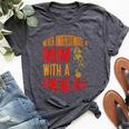 Never Underestimate A Cool Mom With A Bowling Ball Bella Canvas T-shirt Heather Dark Grey