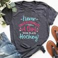 Never Underestimate A Girl Who Plays Hockey Vintage Bella Canvas T-shirt Heather Dark Grey