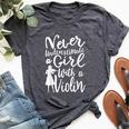 Never Underestimate A Girl With A Violin Cool Quote Bella Canvas T-shirt Heather Dark Grey