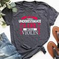 Never Underestimate A Girl With A Violin Cute Music Bella Canvas T-shirt Heather Dark Grey
