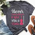 Never Underestimate A Girl With A Violin For Girls Bella Canvas T-shirt Heather Dark Grey