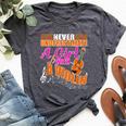 Never Underestimate A Girl With Violin Music Orchestra Bella Canvas T-shirt Heather Dark Grey