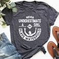 Never Underestimate A Girl Who Waterpolo Waterball Bella Canvas T-shirt Heather Dark Grey