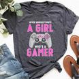 Never Underestimate A Girl Who's A Gamer Bella Canvas T-shirt Heather Dark Grey
