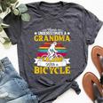 Never Underestimate A Grandma With A Bicycle Vintage Bella Canvas T-shirt Heather Dark Grey