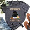 Never Underestimate An Old With Cats & Colored Pencils Bella Canvas T-shirt Heather Dark Grey