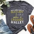 Never Underestimate An Old Lady With A Croquet Mallet Bella Canvas T-shirt Heather Dark Grey