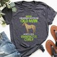 Never Underestimate An Old Man With An American Curly Horse Bella Canvas T-shirt Heather Dark Grey