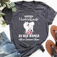 Never Underestimate An Old Woman With American Eskimo Bella Canvas T-shirt Heather Dark Grey