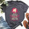 Never Underestimate Power Of Akita Mom Bella Canvas T-shirt Heather Dark Grey