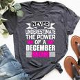Never Underestimate The Power Of A December Mom Bella Canvas T-shirt Heather Dark Grey