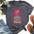 Never Underestimate Power Of Whale Mom Bella Canvas T-shirt Heather Dark Grey