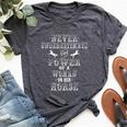 Never Underestimate The Power Of A Woman On Her Horse Bella Canvas T-shirt Heather Dark Grey