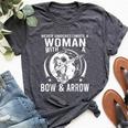 Never Underestimate A Woman With A Bow And Arrow Archery Bella Canvas T-shirt Heather Dark Grey