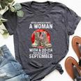 Never Underestimate A Woman With A Dd-214 September Women Bella Canvas T-shirt Heather Dark Grey