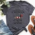Never Underestimate A Woman Who Loves Cats And Wine Bella Canvas T-shirt Heather Dark Grey