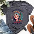 Never Underestimate A Woman With Native Blood Feathers Bella Canvas T-shirt Heather Dark Grey