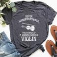 Never Underestimate A Woman With A Violin T Bella Canvas T-shirt Heather Dark Grey