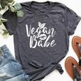 Vegan Babe For Mom Girl Vegetarian Animal Lover Bella Canvas T-shirt Heather Dark Grey