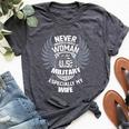 Veteran Wife Never Underestimate A Woman In The Military Bella Canvas T-shirt Heather Dark Grey