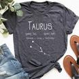 Vintage Distressed Taurus Symbol Zodiac Sign Birthday Bella Canvas T-shirt Heather Dark Grey