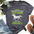 Vintage Never Underestimate An Old Man With An Arabian Horse Bella Canvas T-shirt Heather Dark Grey