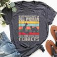 Vintage Never Underestimate An Old Woman Who Loves Ferrets Bella Canvas T-shirt Heather Dark Grey