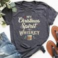 Whiskey Is My Christmas Spirit Drinking Xmas Bella Canvas T-shirt Heather Dark Grey