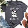 World's Best Big Sister Cute Pandas Panda Siblings Bella Canvas T-shirt Heather Dark Grey