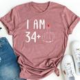 I Am 34 Plus 1 Middle Finger For A 35Th Birthday For Women Bella Canvas T-shirt Heather Mauve