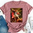 Angels Archangel Michael Defeating Satan Christian Warrior Bella Canvas T-shirt Heather Mauve