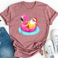 Christmas In July Santa Relaxing On A Flamingo Float Bella Canvas T-shirt Heather Mauve