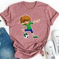 Dabbing Soccer Girl Brazil Brazilian Flag Jersey Bella Canvas T-shirt Heather Mauve