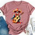 Floral Guitar Dia De Los Muertos Cute Mariachi Day Of Dead Bella Canvas T-shirt Heather Mauve